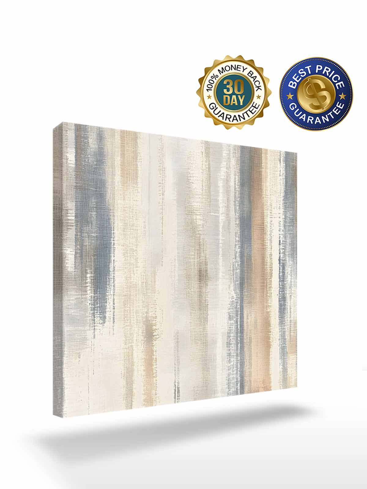 Abstract Beige Canvas Wall Art, Blue Gradient Mottled Texture Modern Art Framed Wall Decor Modern Artwork Prints Painting for Living Room, Bedroom, Kitchen & Cafe Decor 20x20 Inch