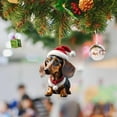 thumbnail image 6 of 9PCS Christmas Dachshund Dog Ornaments 2D Acrylic Hanging Decorations, Cute Sausage Dog Tree Pendant for Holiday Party Home Decor, Funny Animal Car Interior Wall Gift, Winter Xmas Decor, 6 of 9