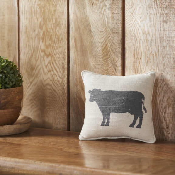 VHC Brands Finders Keepers Cow Silhouette Pillow 6x6