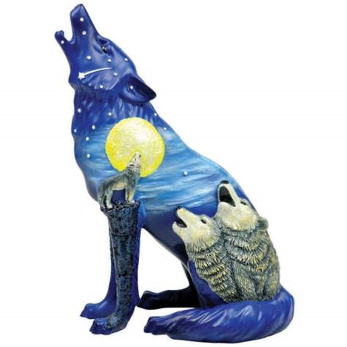6.25 Inch Three Wolves Painted Howling Wolf Collectible Figurine