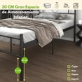 thumbnail image 4 of Cama Individual de Metal FurnitureR con Cabecera y Pies de Cama Negro, 99x198 cm, 4 of 8