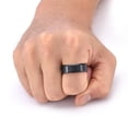 thumbnail image 5 of HIJONES Rotatable 2 Color Brushed Ring for Men Women Stainless Steel Vintage Personalized Hip Hop Ring Band Jewelry Black Gold Size 6, 5 of 6