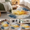 thumbnail image 5 of Round Rugs 3Ft, Yellow Blue Shabby Round Area Rug Washable Indoor Throw Carpet, Abstract Modern Artwork Small Non Slip Circle Rug for Bedroom Living Room Home Decor Aesthetic, 5 of 8