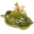 thumbnail image 2 of Cute Ceramic Soap Dish,Decorative Leaf Design with 3D Rabbit Figurines,Fast Draining Bathroom Soap Holder,Countertop Accessory for Kitchen,Office, 2 of 5