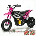 thumbnail image 6 of UBesGoo Electric Dirt Bike, 24V 250W Ride on Toys for Big Kids with Music & Bluetooth, 14 mph Twist-Grip Throttle & Hand-Operated Rear Brake, Pink, 6 of 8