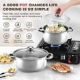 thumbnail image 2 of Juego de 18 Piezas de Ollas y Sartenes, Juego de Utensilios de Cocina Antiadherentes con Asas y Sartenes, Apto para Horno y Lavavajillas, Compatible con Inducción, Juego de Cocina Apilable para RV, P, 2 of 8