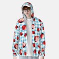 thumbnail image 4 of Sigee Flowers and Lady Bugs Print UPF50+ Men's Sun Protection Hoodie Shirt SPF UV Shirt Long Sleeve Fishing Outdoor Lightweight, S-3XL, 4 of 9