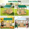 thumbnail image 5 of Outdoor Playhouse for Kids 4-8, Toddler Wooden Playhouse with Play Kitchen, Snack-Bar, Gardening Kit for Girls Boys, Play House with Fence, Jungle Green, 5 of 13