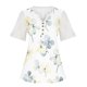 thumbnail image 4 of Blusa informal de manga corta con cuello en V y malla de encaje con estampado floral para mujer OAVQHLG3B Store lin121212, 4 of 4