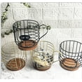 thumbnail image 4 of Coffee Pod Holder - Large Capacity Black Wire Kup Storage with Wooden Base - Modern Coffee Basket Decor for Kitchen Countertop for Pods & Espresso Capsules，Gold, 4 of 9