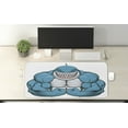 thumbnail image 2 of Fish Computer Mouse Pad, Smiling Toothy White Shark with Big Muscles on Arms Illustration Print, Rectangle Non-Slip Rubber Mousepad X-Large, 35" x 15" Gaming Size, Pale Grey Petrol Blue, by Ambesonne, 2 of 2