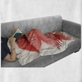 thumbnail image 6 of Lips Soft Flannel Fleece Throw Blanket, Female Blowing Kisses over Water and Reflection Closeup Image, Cozy Plush for Indoor and Outdoor Use, 50" x 60", Off White and Dark Coral, by Ambesonne, 6 of 6