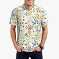thumbnail image 5 of Yiaed Wildflower HoneybeePrint Men's Short Sleeve Polo Shirt,Golf Polo for Men Three-Button Golf Shirt Athletic Casual Collared T-Shirt- Medium, 5 of 7