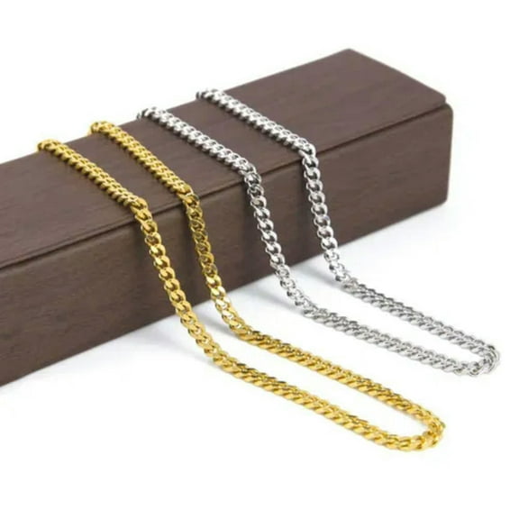 Unisex Men's Stainless Steel Cuban Hip Hop Chain Choker Necklace G/S Jewelry