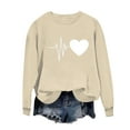 thumbnail image 3 of Aofany Casual Womens Sweatshirts Crewneck Long Sleeve Tops Heart Printed Pullover Sweatshirt for Women, 3 of 3