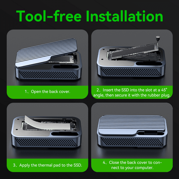 Acasis 80Gbps Thunderbolt 5 SSDエンクロージャー Acasis 80Gbps M.2 NVMe SSD Enclosure Compatible with Thunderbolt 5