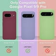 thumbnail image 2 of KOMI for Google Pixel 9/9 Pro Case, Silicone Phone Case with 1 Screen Protector, Soft Anti-Scratch Microfiber Lining, Full Body Shockproof Slim Cover Support Wireless Charging, Lavender Purple, 2 of 8