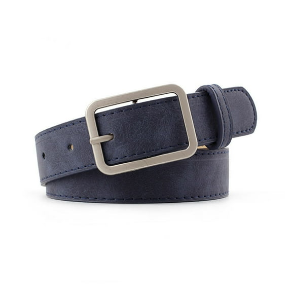 Casual Faux Leather Belt For Women Adjustable Waist Strap Silver Buckle Fashion Accessory