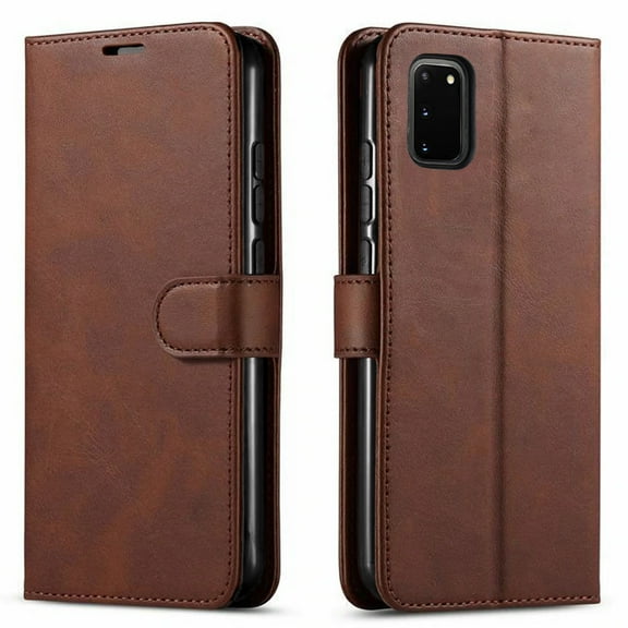 Samsung Galaxy A02S Case, [Not fit for Samsung Galaxy A01/ Galaxy A12], Included [Tempered Glass Screen Protector], Starshop Premium Leather Wallet Pocket Credit Card Slots-Brown