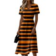 thumbnail image 2 of Halloween Dresses for Women Ghost Short Sleeve Bat Cute Wedding Guest Dress Spider V Neck Funny Wrap Dresses M, 2 of 5