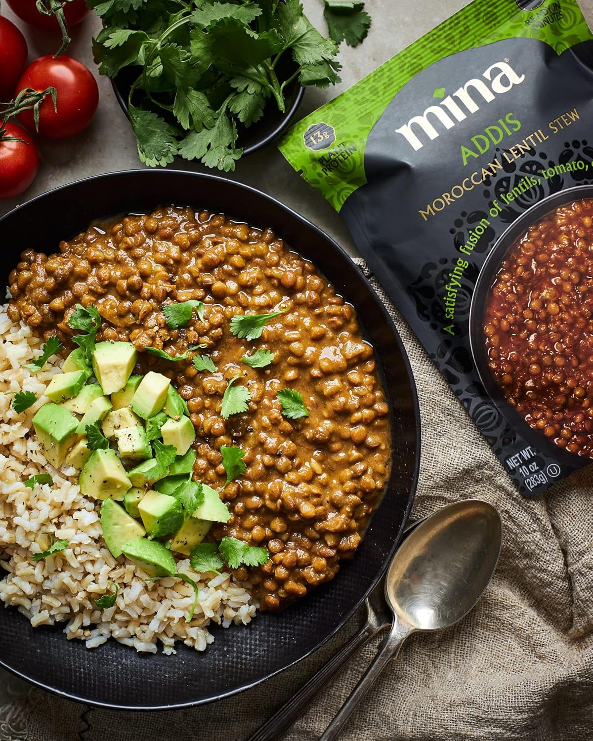 Mina Moroccan Lentils, Chickpeas, White Beans & Harira - Variety pack of 8 (10 oz), Lentils Ready to Eat, Gluten-Free Microwave Meals
