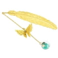 thumbnail image 4 of Uxcell Metal Feather Bookmark Butterfly Book Marks Page Markers Birthday Appreciation Gift Box, Gold Blue, 4 of 6