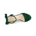 thumbnail image 4 of BLISSFUL STEP Women's Shoes Lace-Up Bow Chunky Heel Open Toe Strappy Sandals Green 10, 4 of 7