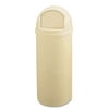 Rubbermaid Commercial FG817088BEIG Marshal Classic Container, Round, Polyethylene, 25gal, Beige