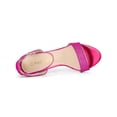 thumbnail image 4 of BLISSFUL STEP Women's Shoes Glitter Stiletto Heel Sandals Ankle Strap Open Toe Party Shoes Hot Pink 10, 4 of 7
