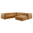thumbnail image 2 of Modway Bartlett Vegan Leather 6-Piece Sectional Sofa in Tan, 2 of 10