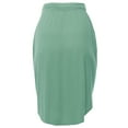 thumbnail image 4 of A2Y Women's Elastic Waist Self Tie Tulip Hem Side Pocket Skirt Light Green S, 4 of 5