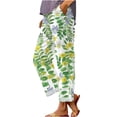 thumbnail image 2 of Green Women's Casual Pants, Women'S Retro Printed Loose Pocket Patchwork Casual Cotton And Linen Pants,Women's Casual Pants L, 2 of 6