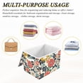 thumbnail image 6 of Yayeee Collapsible Cube Storage Bin with Lid Fabric Closet Decorative Basket with Handles, Red Flowers Pattern, 6 of 7