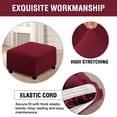 thumbnail image 4 of MesaSe Square Ottoman Covers Ottoman Slipcovers Folding Storage Stool Furniture Protector Form Fit with Elastic Bottom  Stretch High Spandex Small Checks Jacquard Fabric Brown XL 35”- 44”, 4 of 6