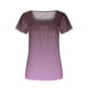thumbnail image 5 of ICHUANYI Clearance Women Fashion Printed Casual V-Neck Short Sleeve Loose T-Shirt Blouse Tops(Purple, S) ICHUANYI WER2023080914579, 5 of 5