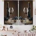 thumbnail image 6 of Brown Wine Kitchen Curtains Vintage Farmhouse Country Grape Glass Small Short Cafe Window Curtains Fruit Rod Pocket Bathroom Window Drapes Treatment Tier Curtains 2 Panels (27.5x36 Inch), 6 of 6