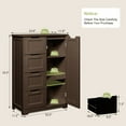 thumbnail image 4 of Aiho 33.5 "H Wooden Bathroom Storage Cabinet with 4 Drawers, a Cupboard and Adjustable Dividers for Bathroom,Living room,and Bedroom - Brown, 4 of 11