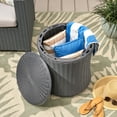 thumbnail image 2 of Noble House Olivo Outdoor Polypropylene Resin Patio Side Table in Dark Gray, 2 of 7