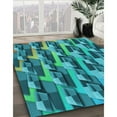 thumbnail image 2 of Ahgly Company Indoor Square Patterned Dark Turquoise Green Area Rugs, 6' Square, 2 of 6