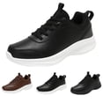 thumbnail image 4 of XIMIN Men's Orthopedic Leather Shoes: Arch Support Plantar Fasciitis Flat Feet Sneakers, Lightweight Business Work Orthotic Thick Sole Foot Heel Pain Relief Oxfords (9.5, Dark Gray), 4 of 8