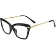 thumbnail image 1 of Gafas de sol con montura de ojo de gato y lentes transparentes para mujer B2440, 1 of 5