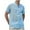 Sky Blue, variant on Mens Cotton Linen Henley Shirt Short Sleeve Casual Summer Beach Hippie Tee for Vacation
