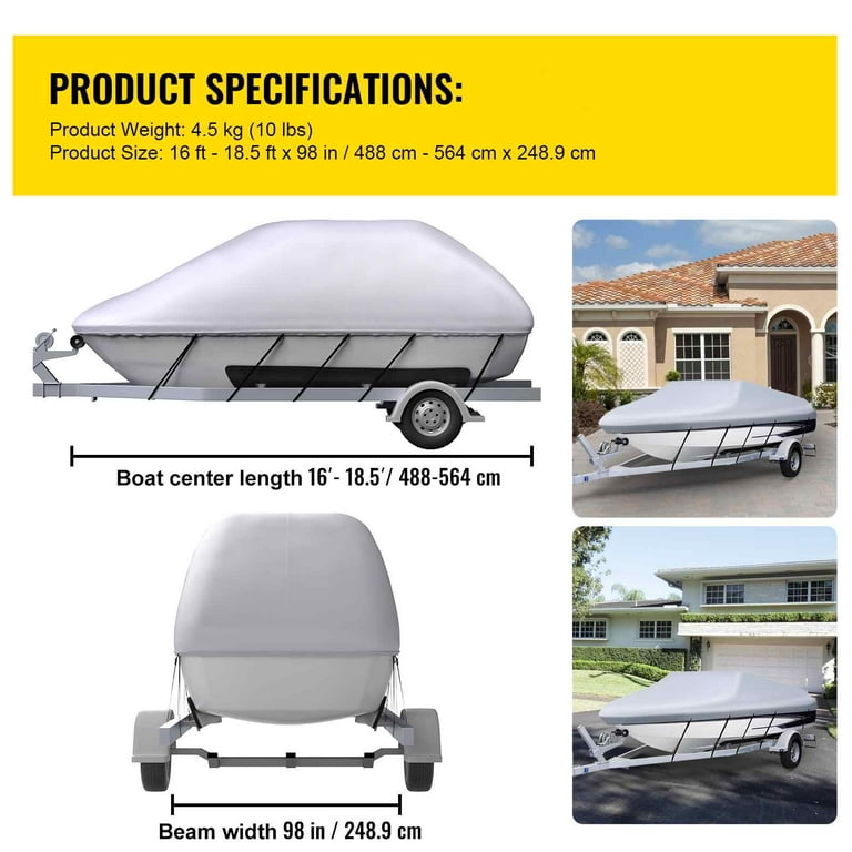 16-18.5Ft High Quality Weather/Uv Resistant Boat Cover Canopy For