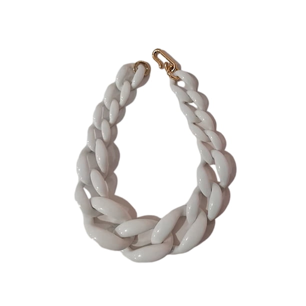 Qarigey Gargantilla Vintage para mujer, Collar de cadena gruesa, colgantes colgantes, joyería de moda, adorno, regalos de boda Ropa, zapatos y accesorios Miscelánea Blanco