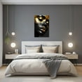thumbnail image 3 of ZHONGYUTONG African American Canvas Wall Art Black Gold Woman Face Painting Prints Abstract Portrait Pictures for Black Girl Room Bedroom Decor (16.00" x 24.00"), 3 of 6