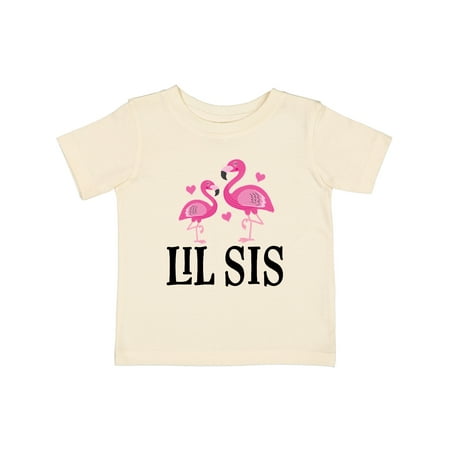 

Inktastic Little Sister Girls Lil Sis Flamingo Gift Baby Girl T-Shirt