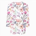 thumbnail image 5 of Paguaki Womens Floral Print 3/4 Sleeve Tunic Top Crewneck Blouse Soft Breathable Lightweight Casual Everyday T Shirts, 5 of 5