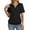 Black #014, variant on Polo Shirts for Women V Neck Collared Dressy Blouses Short Sleeve Banded Bottom Casual Tops Pink S