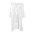 thumbnail image 4 of Summer Saving Clearance AXXD White Bathing Suit Cover Up Women Sexy Short Sleeve Kimono Swimwear Cover Up Solid Color Blouse Tops, 4 of 5