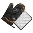 thumbnail image 2 of Bingfone Gothic Raven Portrait Print Oven Mitts Pot Holders Set 2 PCS for Kitchen for Cooking Grilling Baking BBQ Pot Holders Cook Essentials, 2 of 7